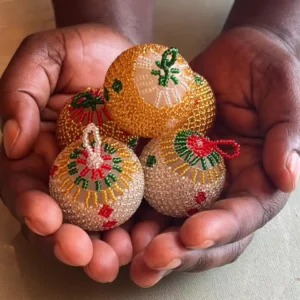 Handcrafted Beaded Christmas Baubles